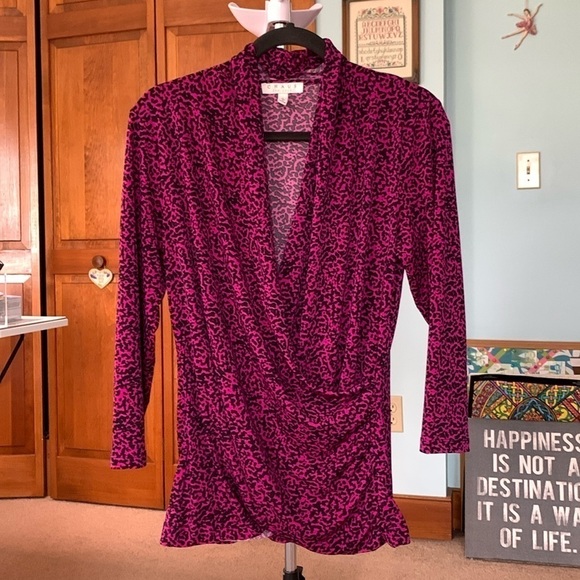 Chaus Tops - Chaus Faux Wrap Long Sleeve Blouse Size Large NWOT